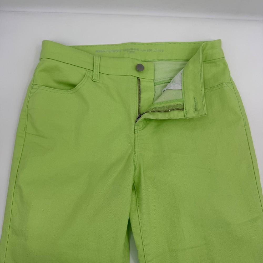 Chicos Jeans Women Small NEW Green Neon Slim Leg Capri Perfect Stretch Grlfrnd - Picture 5 of 13